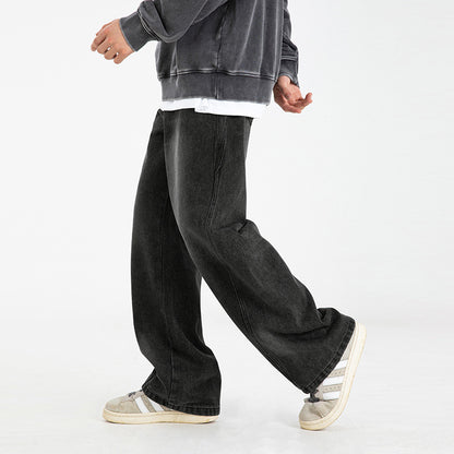 バレルレッグ ウォッシュデニムパンツ
