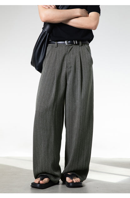 ピンストライプ・ワイドタックスラックス