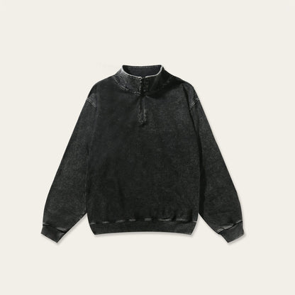 ヴィンテージウォッシュ ハーフジップスウェット