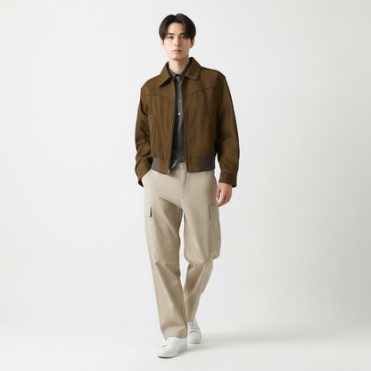 フェイクレザーショートジャケット