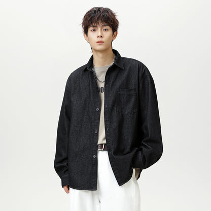 ウォッシュドデニム オーバーシャツ