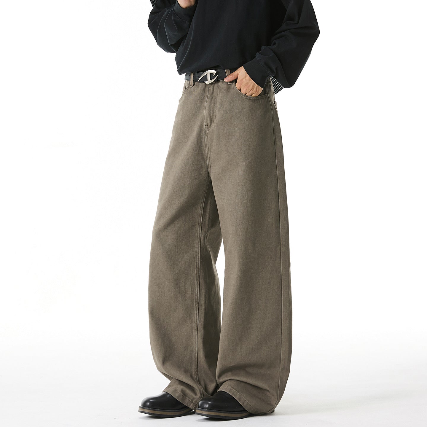 コットンツイル ワイドストレートパンツ